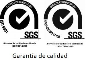 Agencia de traducción certificada ISO 9001 e ISO 17100