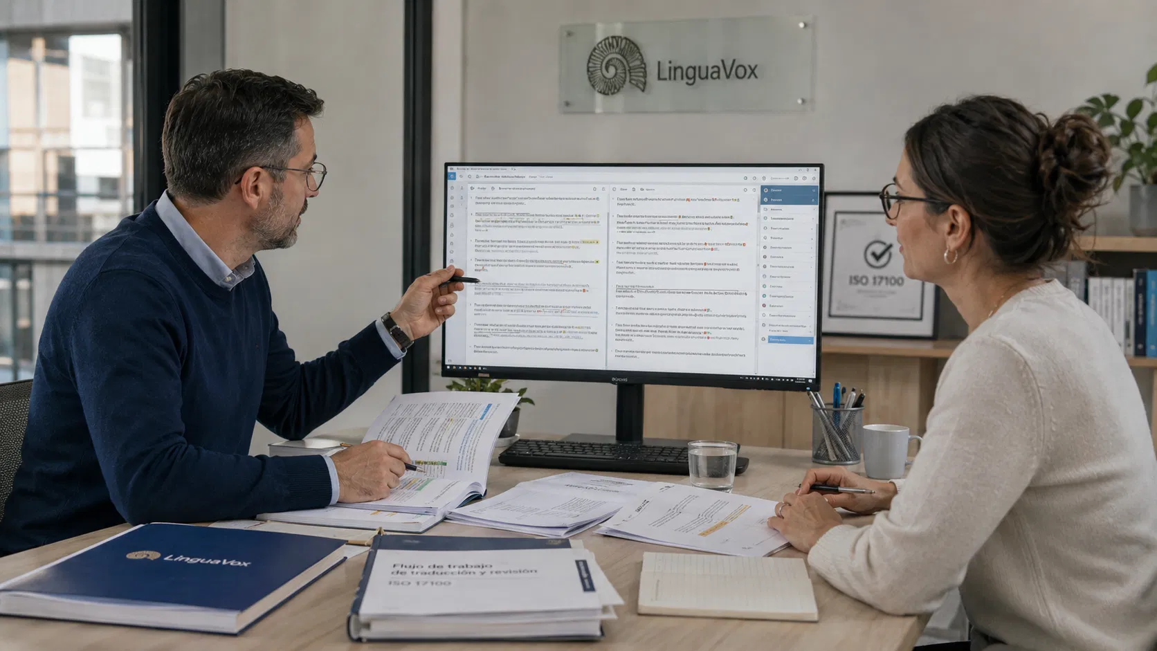 Flujo de traducción y revisión conforme a ISO 17100